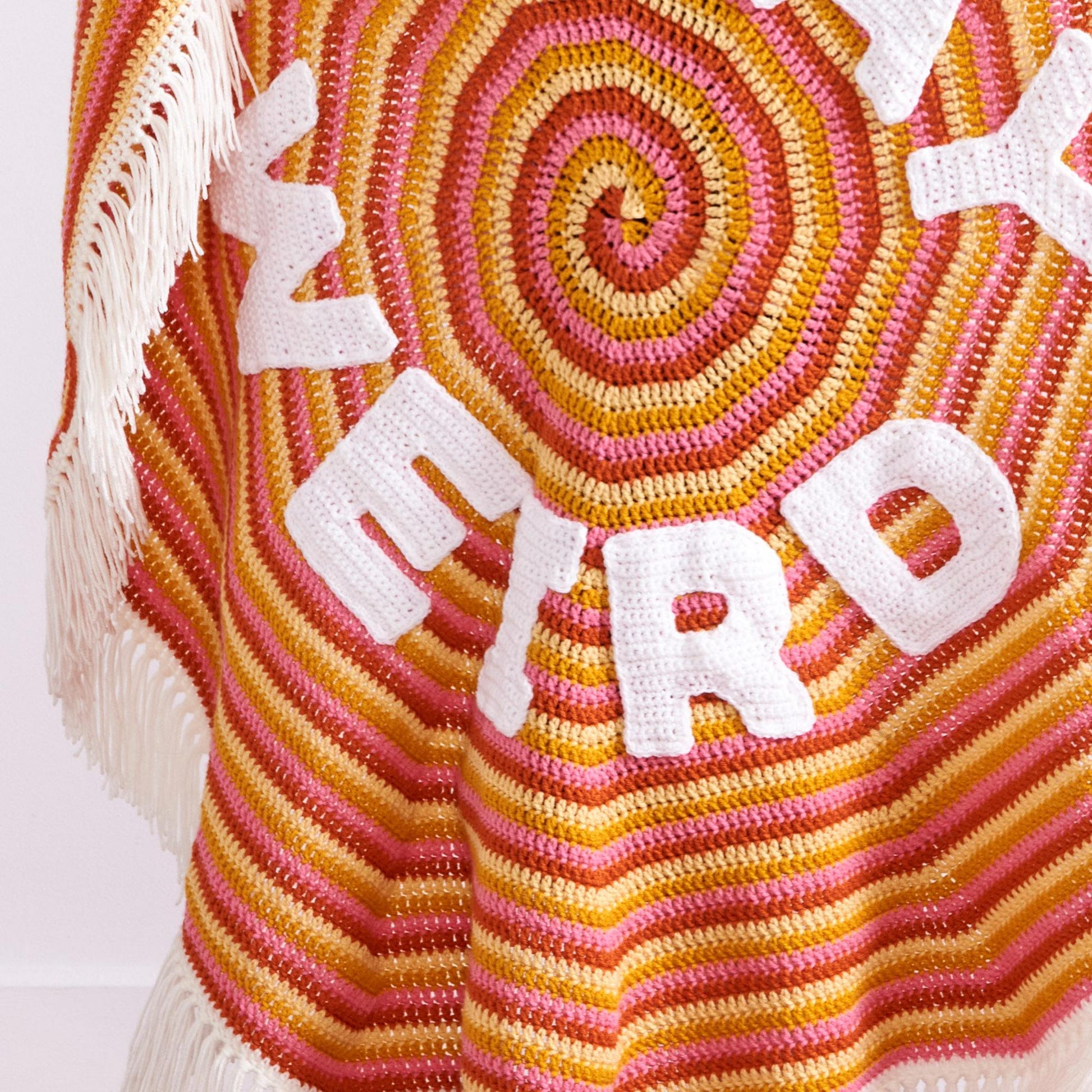 Free Red Heart Crochet Stay Weird Blanket Pattern