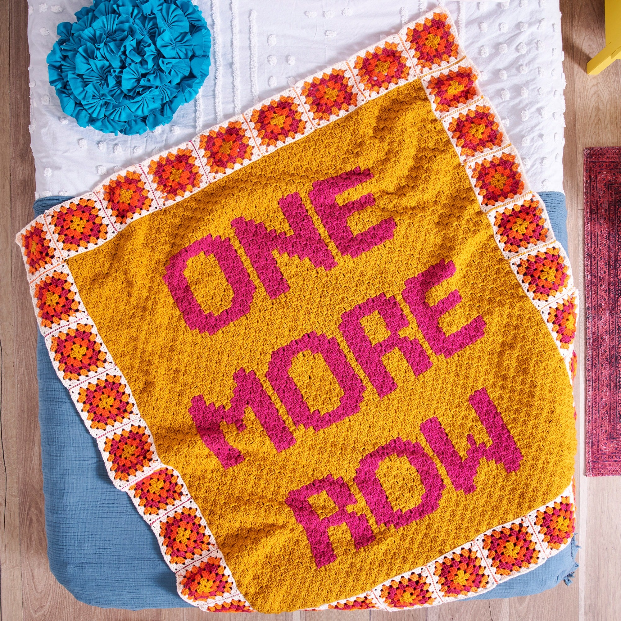 Free Easy Red Heart One More Row Crochet Blanket Pattern
