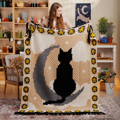 Red Heart Mystic Feline Crochet Blanket Red Heart Mystic Feline Crochet Blanket