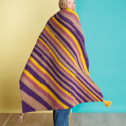 Red Heart Crochet Super Stripes On-A-Bias Blanket Red Heart Crochet Super Stripes On-A-Bias Blanket