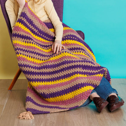 Red Heart Crochet Super Stripes On-A-Bias Blanket Red Heart Crochet Super Stripes On-A-Bias Blanket