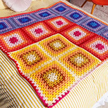 Red Heart Crochet Sunset Corner Blanket Red Heart Crochet Sunset Corner Blanket