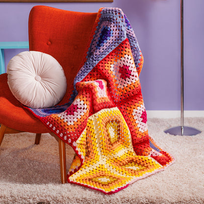 Red Heart Crochet Sunset Corner Blanket Red Heart Crochet Sunset Corner Blanket