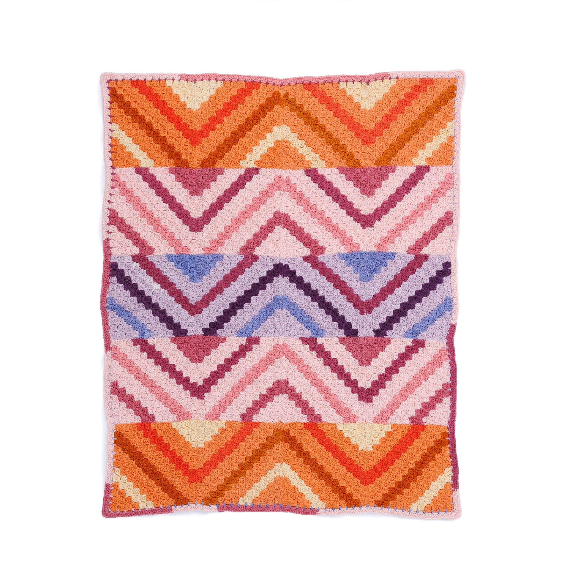 Red Heart Crochet Waveform Panels Blanket