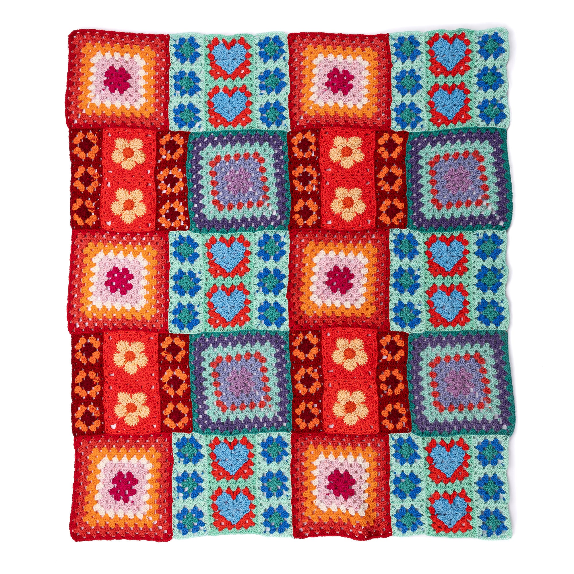 Free Easy Red Heart Positively Zany Crochet Blanket Pattern ...