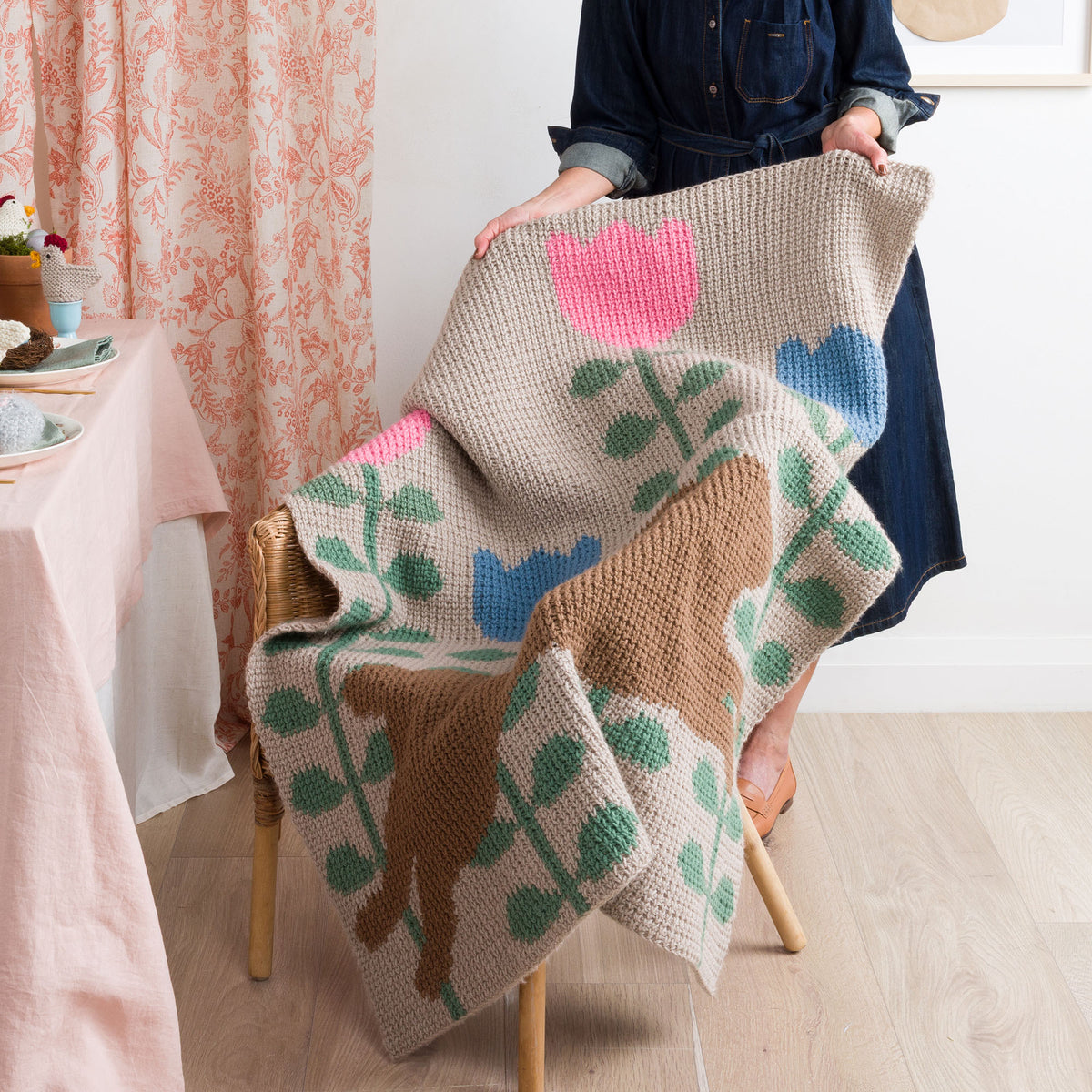 Spring Leaping Free Intermediate Red Heart Leaping into Spring Crochet Blanket Pattern ...