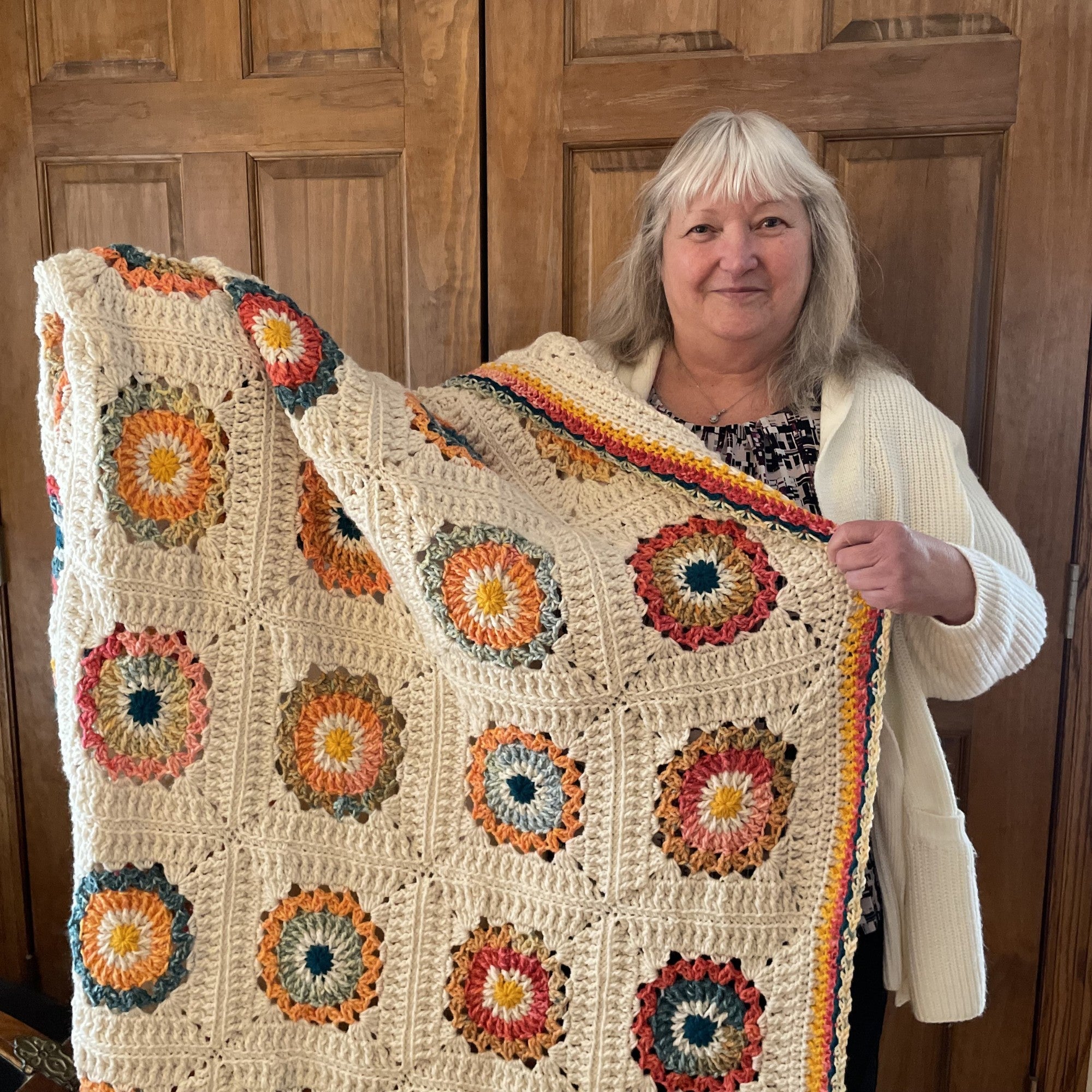 Free Red Heart Tranquil Garden Crochet Blanket Pattern