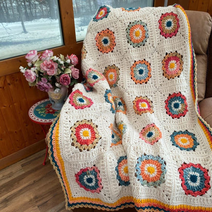 Red Heart Tranquil Garden Crochet Blanket Red Heart Tranquil Garden Crochet Blanket