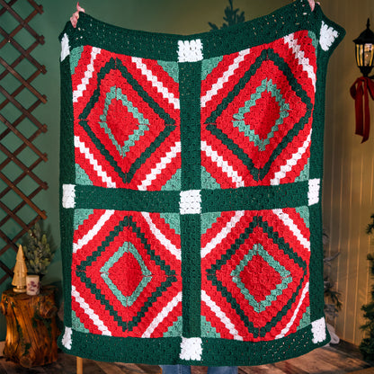 Red Heart Crochet Quilted Classic Christmas Blanket Red Heart Crochet Quilted Classic Christmas Blanket