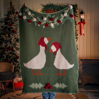 Red Heart Holiday Geese Crochet Blanket Red Heart Holiday Geese Crochet Blanket