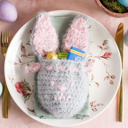 Red Heart Crochet Bunny Treat Bag Cloud