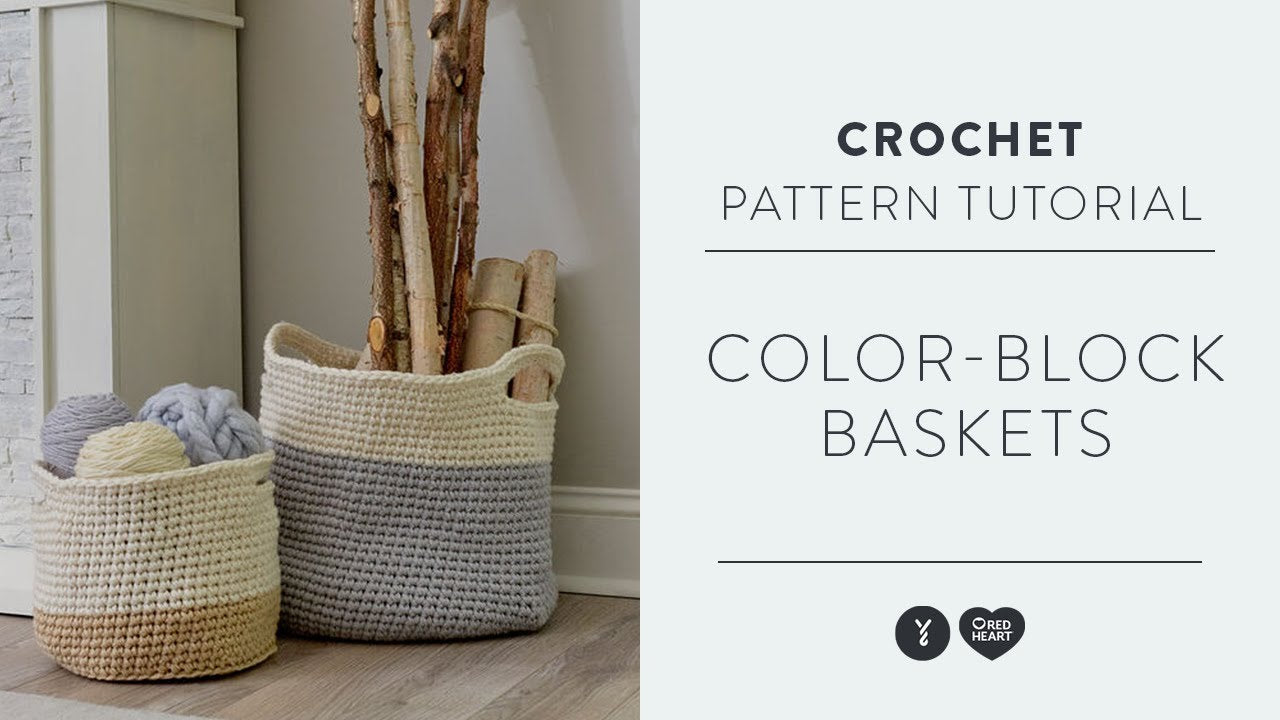 Red Heart Color-Block Baskets Crochet