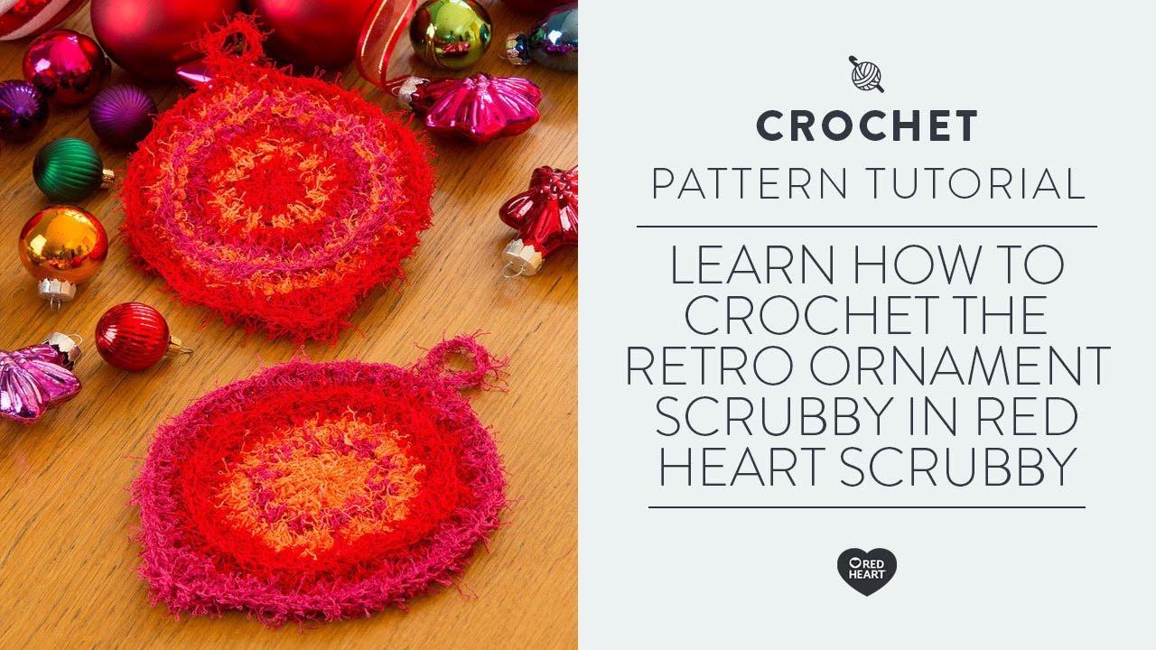 Red Heart Retro Ornament Scrubby Crochet