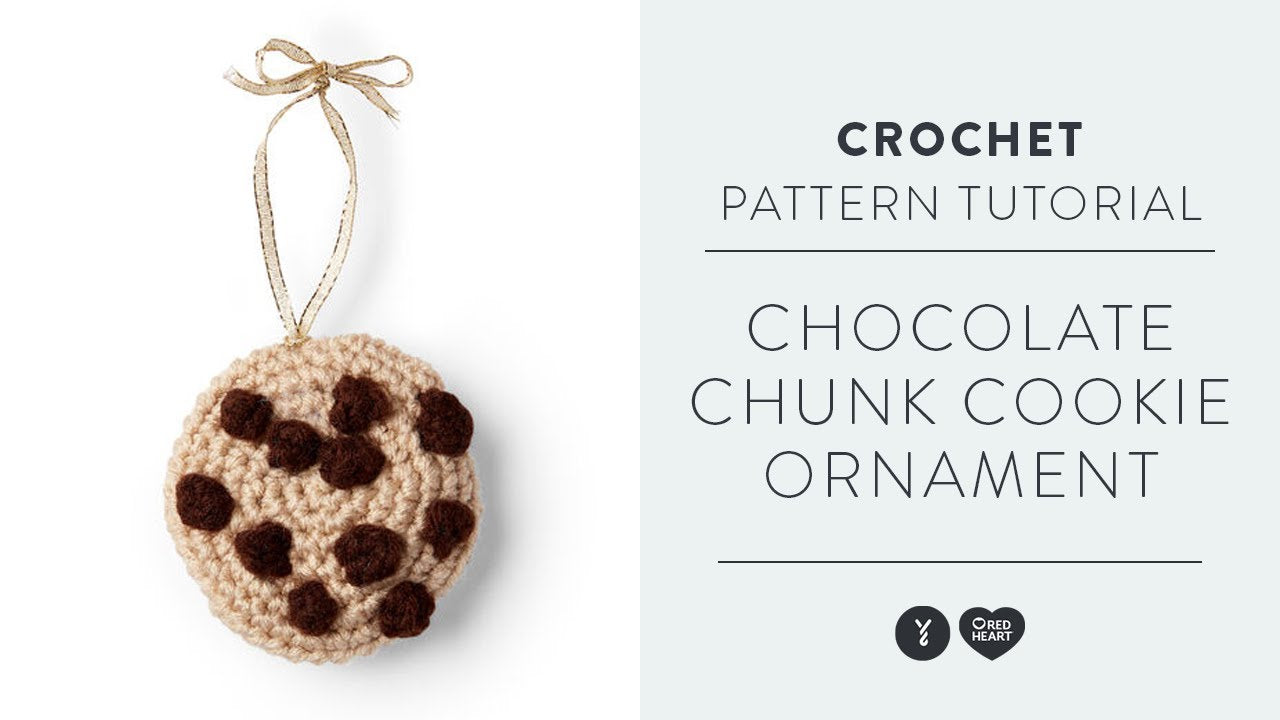 Red Heart Chocolate Chunk Cookie Ornament Crochet