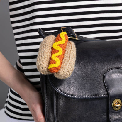 Red Heart Crochet Hot Dog Ornament Crochet Ornament made in Red Heart Super Saver Yarn