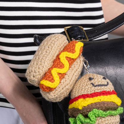 Red Heart Crochet Hot Dog Ornament Crochet Ornament made in Red Heart Super Saver Yarn