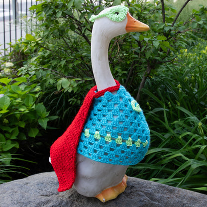 Red Heart Crochet Caped Goose-ader Porch Goose Outfit Red Heart Crochet Caped Goose-ader Porch Goose Outfit