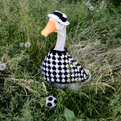 Red Heart Crochet Soccer Fan Porch Goose Outfit Red Heart Crochet Soccer Fan Porch Goose Outfit
