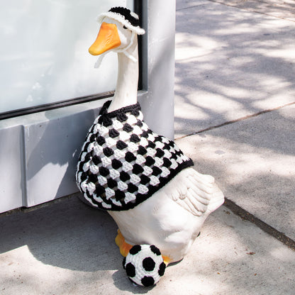 Red Heart Crochet Soccer Fan Porch Goose Outfit Red Heart Crochet Soccer Fan Porch Goose Outfit