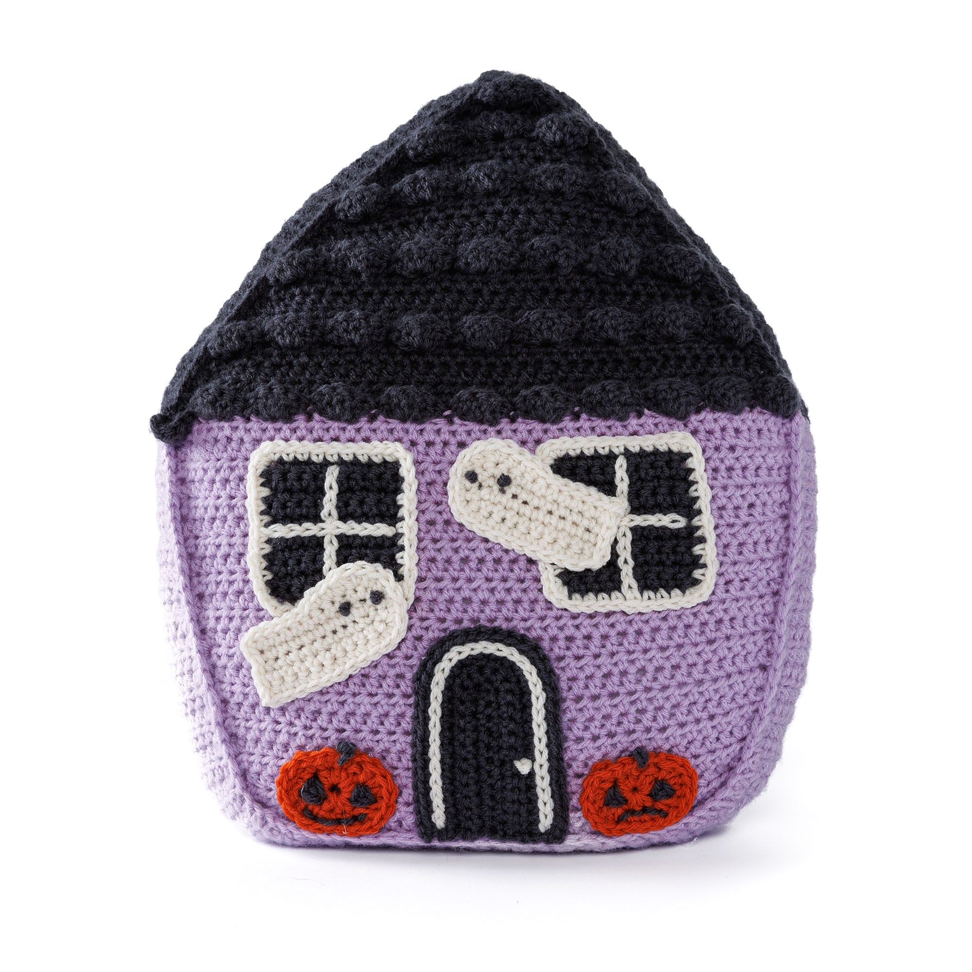 Free Easy Red Heart Creepy Cutie Crochet House Pillow Pattern ...