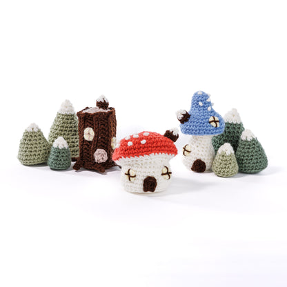 Red Heart Toadstool Hollow Crochet Village Scene Red Heart Toadstool Hollow Crochet Village Scene