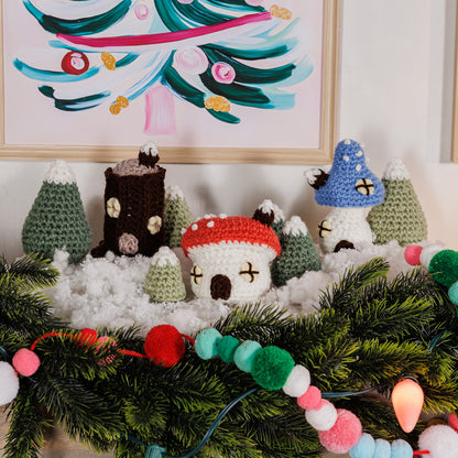 Red Heart Toadstool Hollow Crochet Village Scene Red Heart Toadstool Hollow Crochet Village Scene