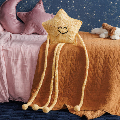 Red Heart Starry Curtain Holder to Crochet Cornmeal