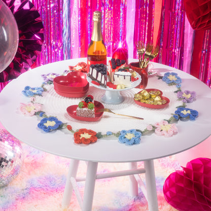 Red Heart Bunch of Flowers Crochet Table Set Red Heart Bunch of Flowers Crochet Table Set