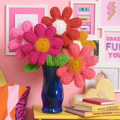 Red Heart Daisies for Days Crochet Flowers Version 1