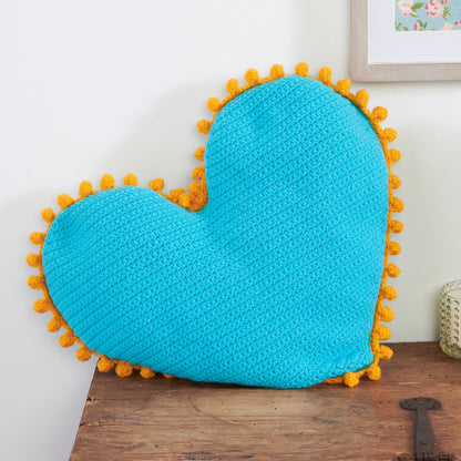 Red Heart Hearts and Poms Crochet Pillow Red Heart Hearts and Poms Crochet Pillow