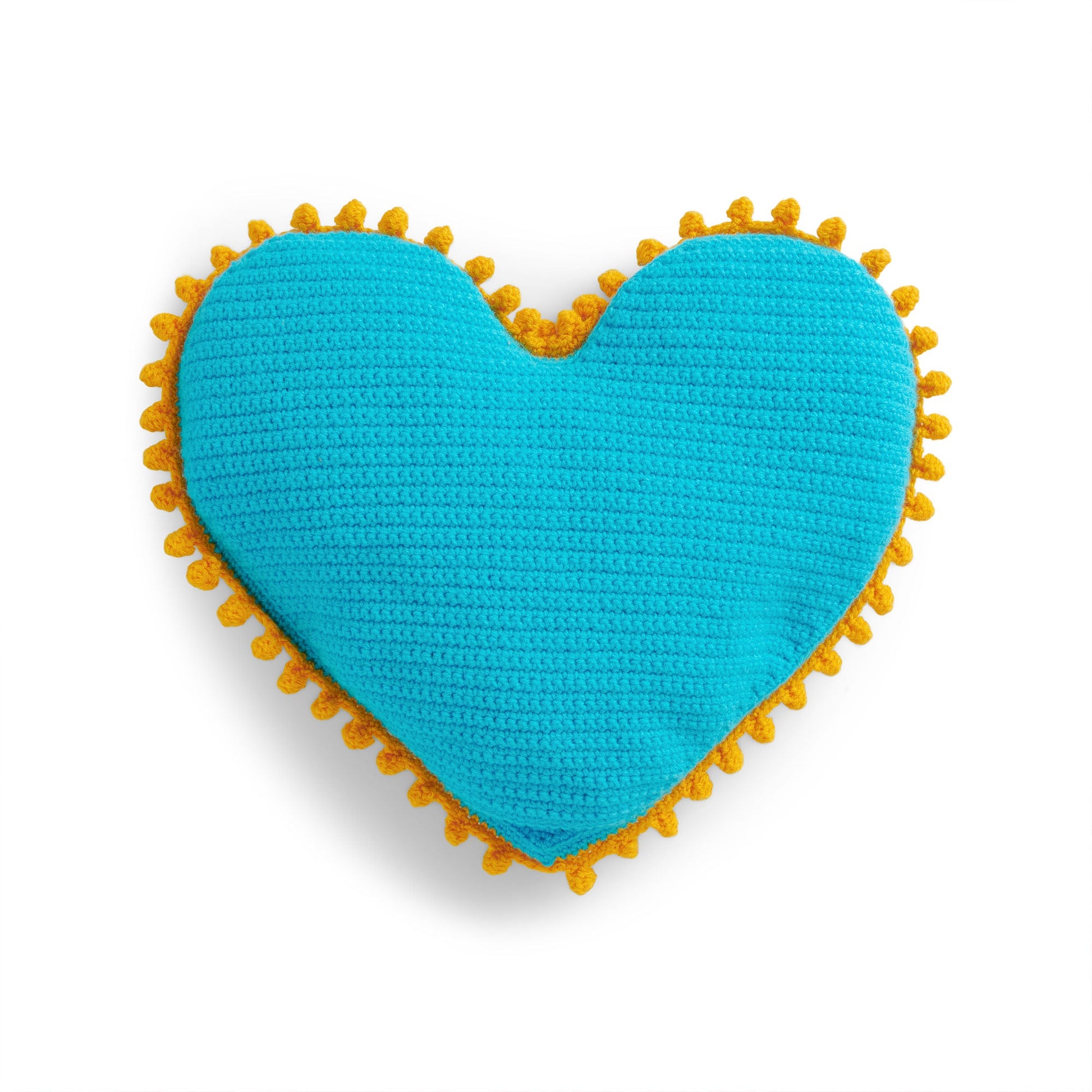 Free Red Heart Hearts and Poms Crochet Pillow Pattern