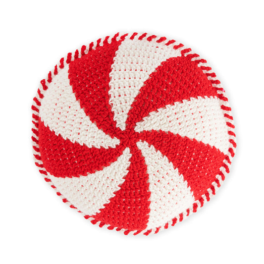 Red Heart Crochet Peppermint Swirl Pillow