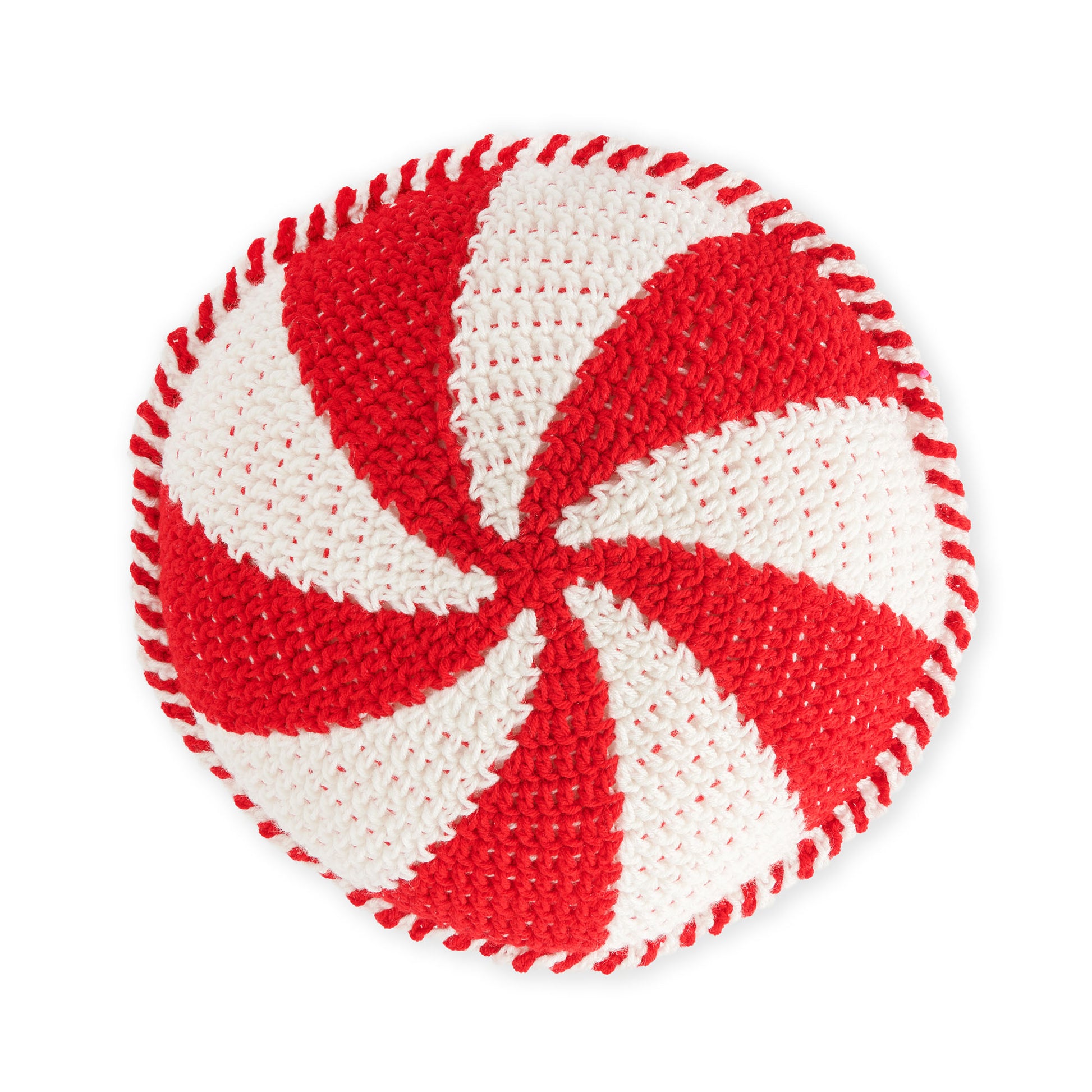 Free Red Heart Crochet Peppermint Swirl Pillow Pattern