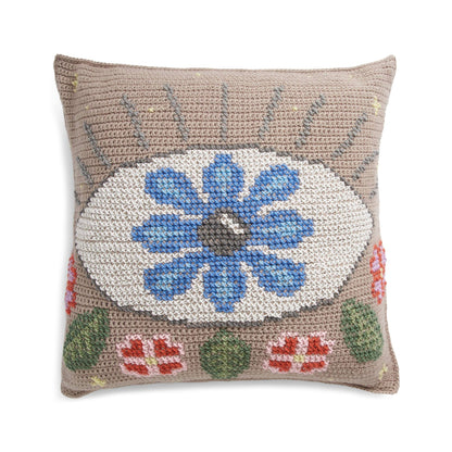 Red Heart Eye Am Watching Crochet Pillow Crochet Pillow made in Red Heart Yarn