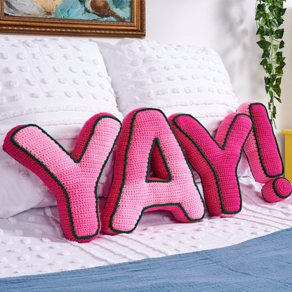 Red Heart Crochet YAY! Pillow Crochet Pillow made in Red Heart Yarn