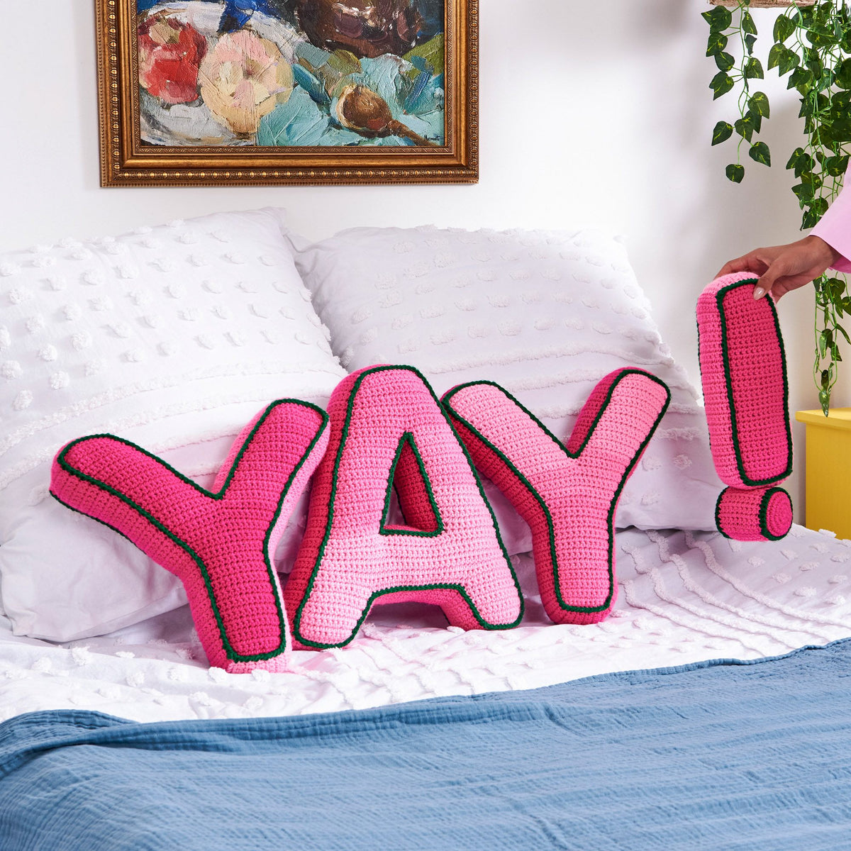 Crochet Pillow made in Red Heart Yarn