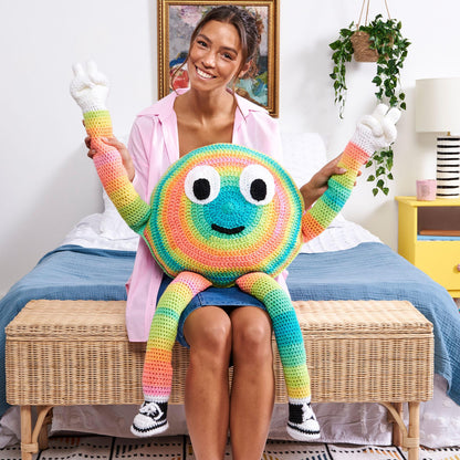 Red Heart Crochet Adventure Pal Pillow Crochet Pillow made in Red Heart Yarn