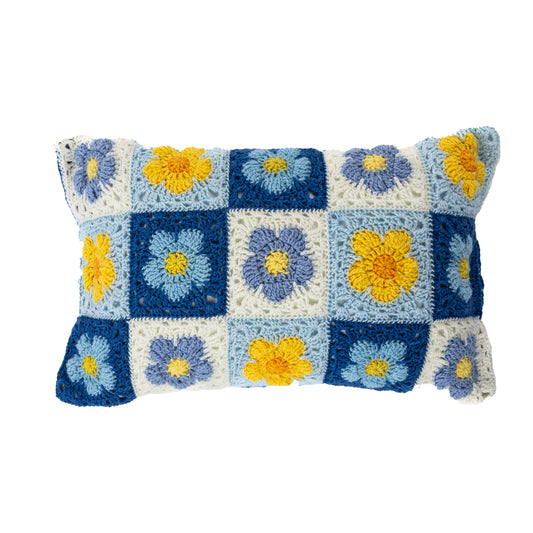 Red Heart Crochet Bluebell Meadow Pillow