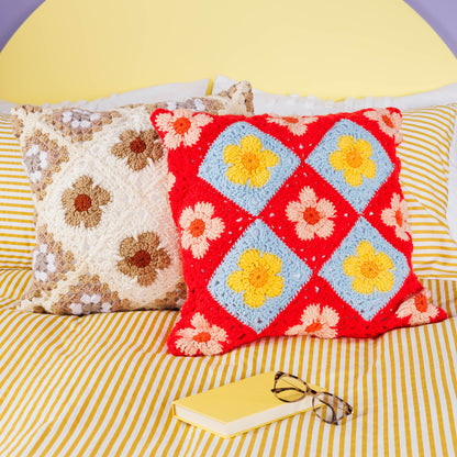 Red Heart Crochet Poppy Fields Pillow All Variants