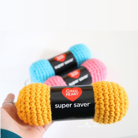 Red Heart Yarn Skein Keychain