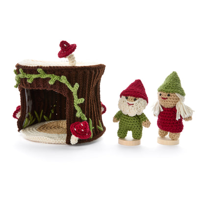 Red Heart Crochet Gnomes with a Little Stump House Red Heart Crochet Gnomes with a Little Stump House