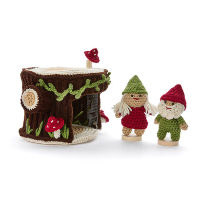 Red Heart Crochet Gnomes with a Little Stump House Red Heart Crochet Gnomes with a Little Stump House