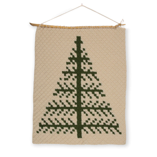 Red Heart Graphic Tree Crochet Wall Hanging