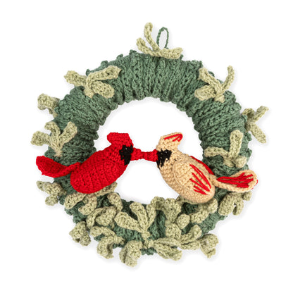 Red Heart Crochet Cardinal Couple Wreath Red Heart Crochet Cardinal Couple Wreath