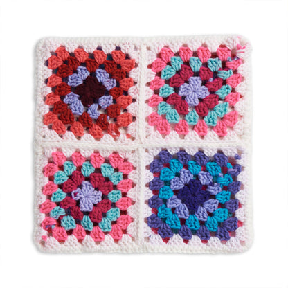 Red Heart Pawsome Patchwork Crochet Granny Square Pet Bed Crochet Pet Bed made in Red Heart All in One Granny Square Yarn