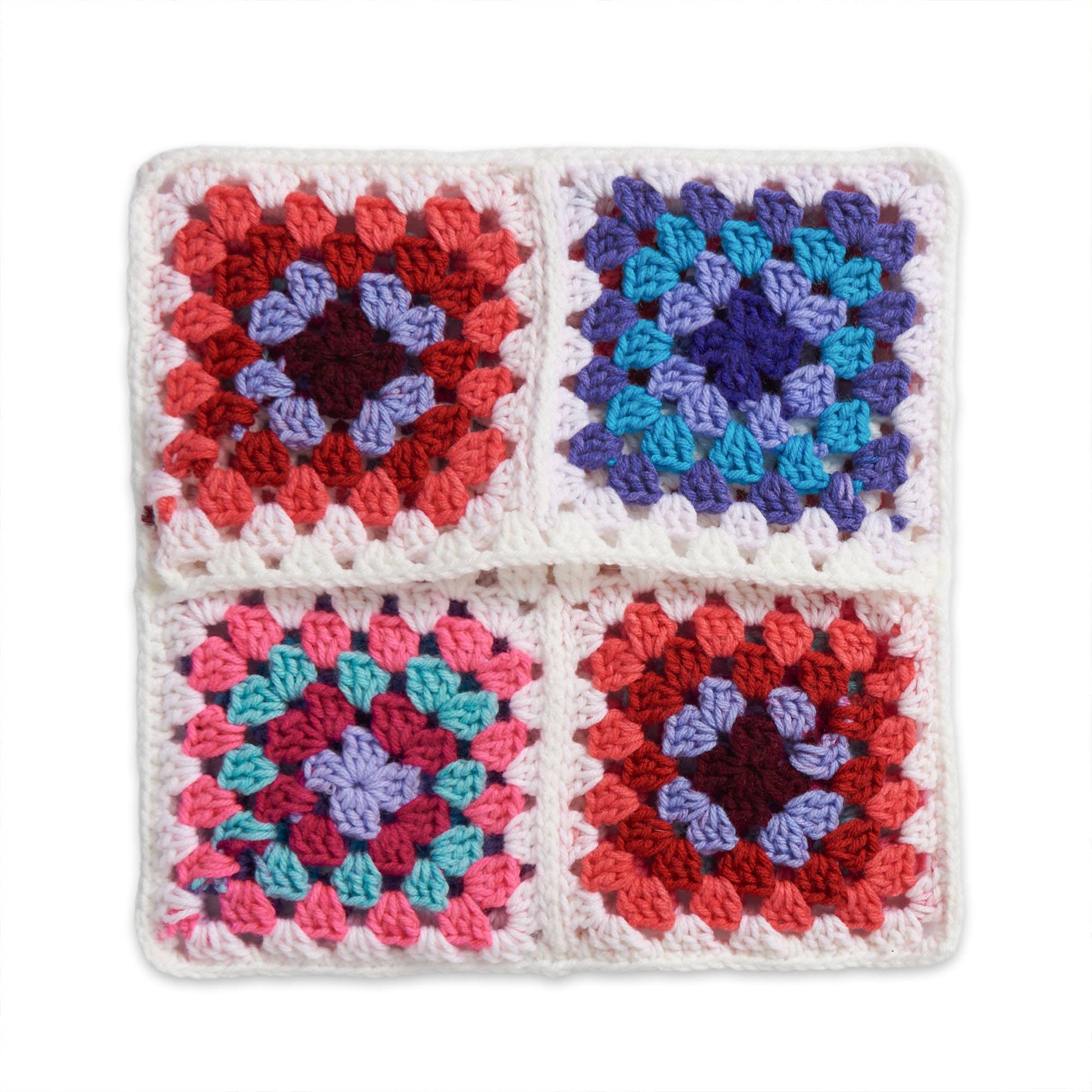 Free Red Heart Pawsome Patchwork Crochet Granny Square Pet Bed Pattern