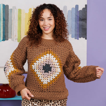 Red Heart Playing with a Diamonds Crochet Pullover Red Heart Playing with a Diamonds Crochet Pullover