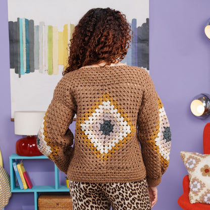 Red Heart Playing with a Diamonds Crochet Pullover Red Heart Playing with a Diamonds Crochet Pullover