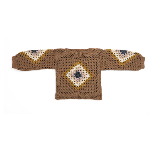 Red Heart Playing with a Diamonds Crochet Pullover