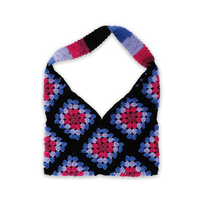 Red Heart Crochet Granny Square Serenity Bag Hyper Violet